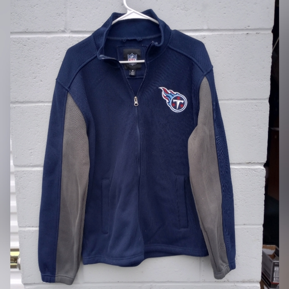 Blue and Gray Bomber Jacket with Logo